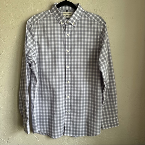 Crosby & Howard Gray White Purple Check Long Sleeve Mens Shirt Button Down Sz Lg - Picture 4 of 14